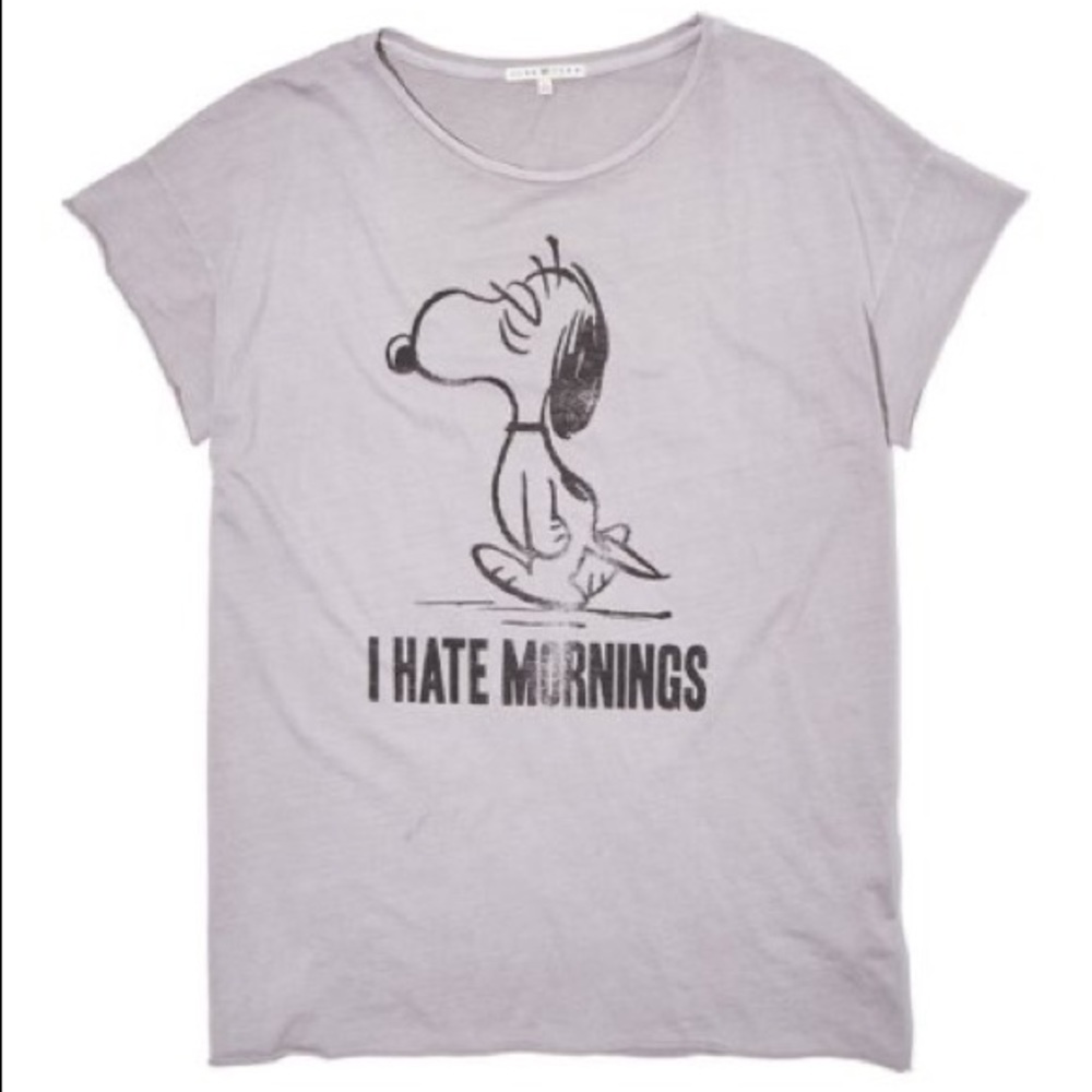 Junk Food Peanuts 'I Hate Mornings' Snoopy Tee